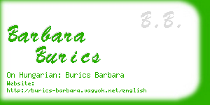 barbara burics business card